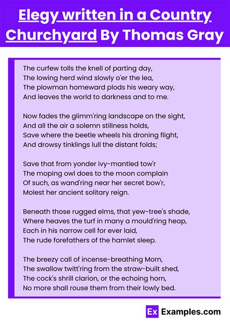 elegy written in a country churchyard summary|Elegy Written in a Country Churchyard Summary .